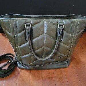 Patricia Nash Full Grain Leather Satchel with Crossbody Strap